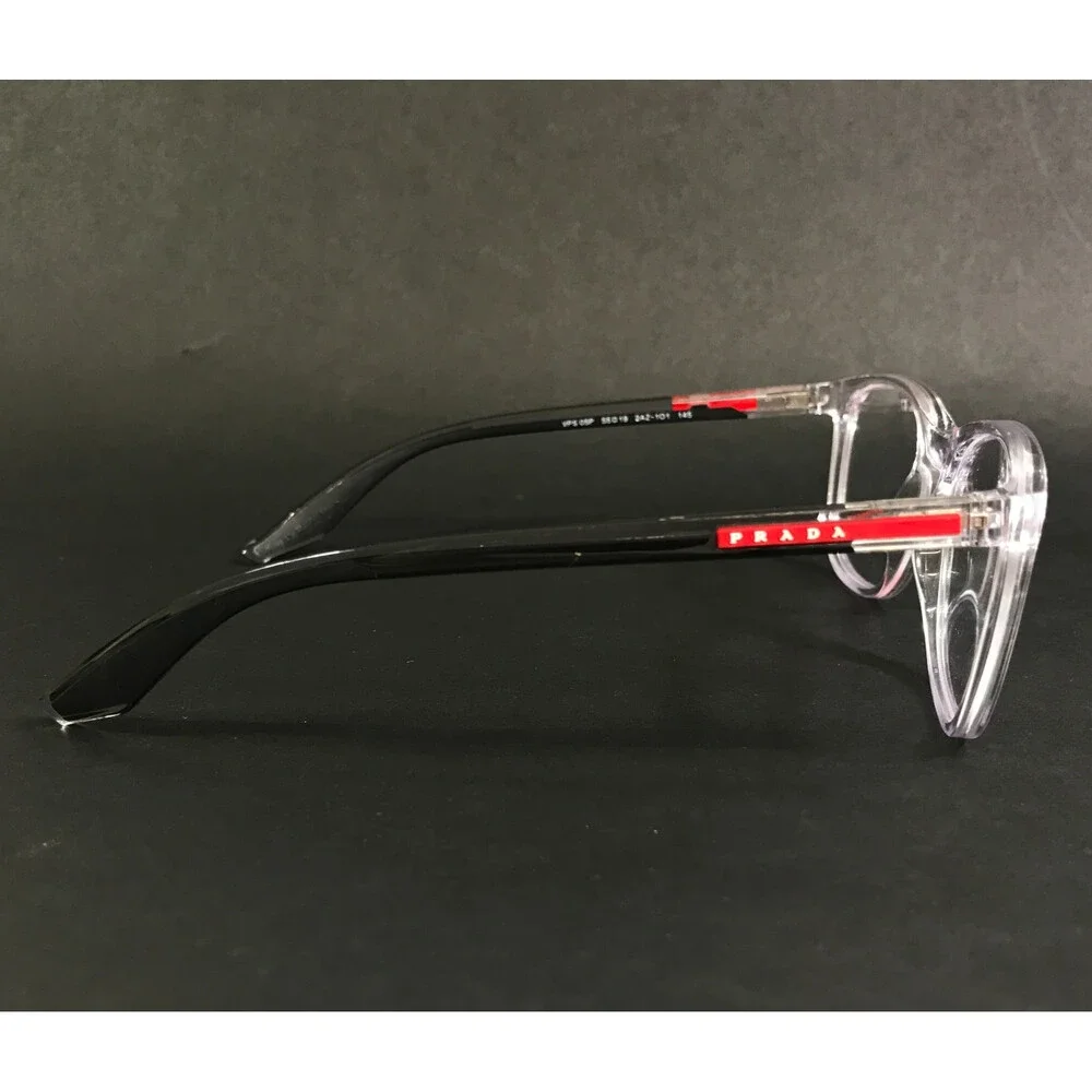 Prada Linea Rossa Eyeglasses Frames VPS05P 2AZ-1O1 Crystal Black 55-19-145